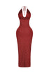 Aria Beaded Cowl Neck Maxi Dress